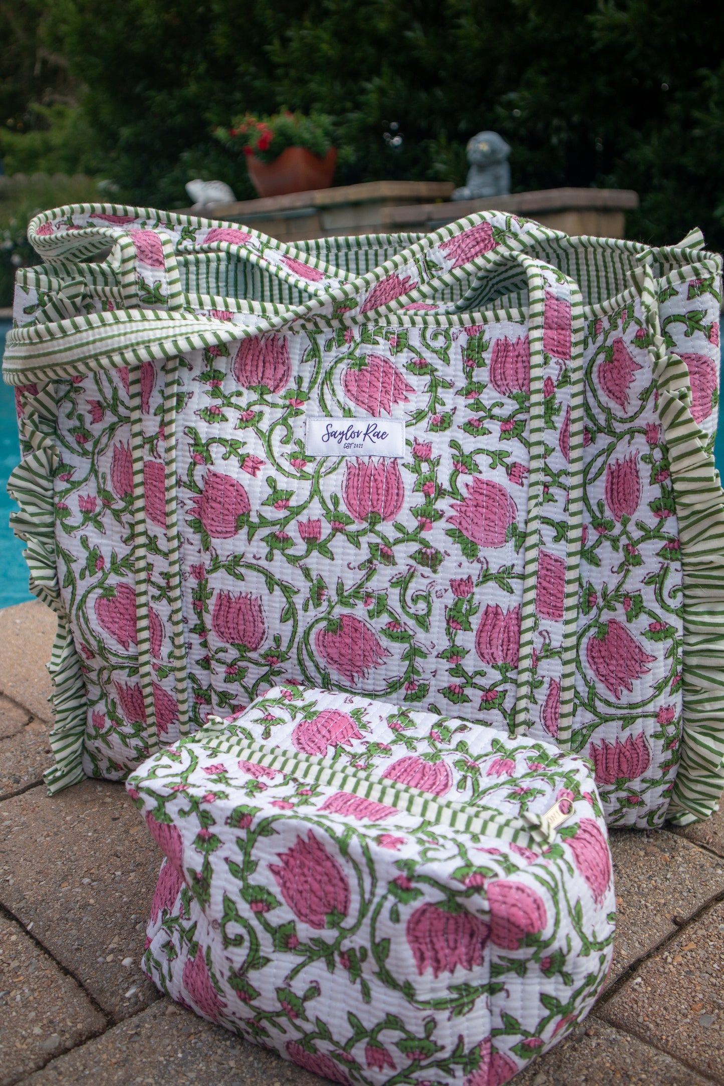 Rose Island Ruffle Tote Bag