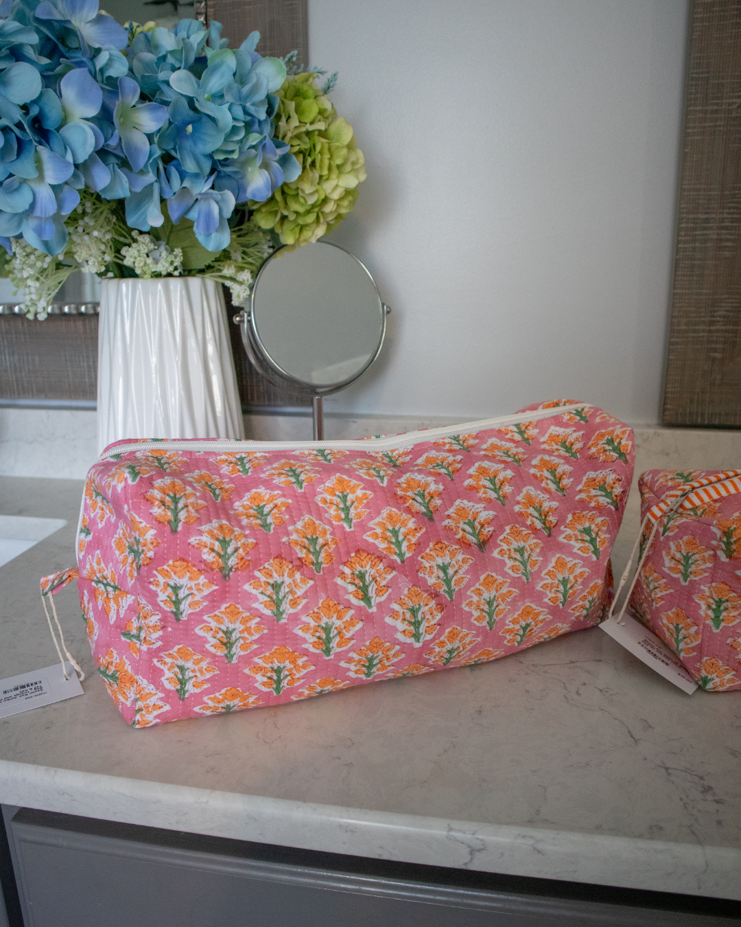Quilted Saylor Rae Hair Tools Bag - Orange & Pink Floral