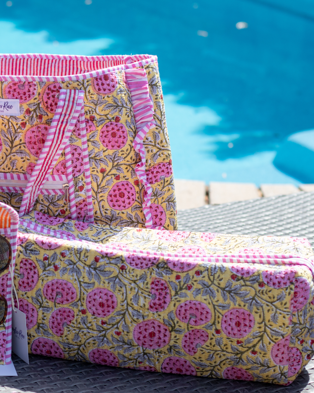 Quilted Saylor Rae Hair Tools Bag - Yellow Fields