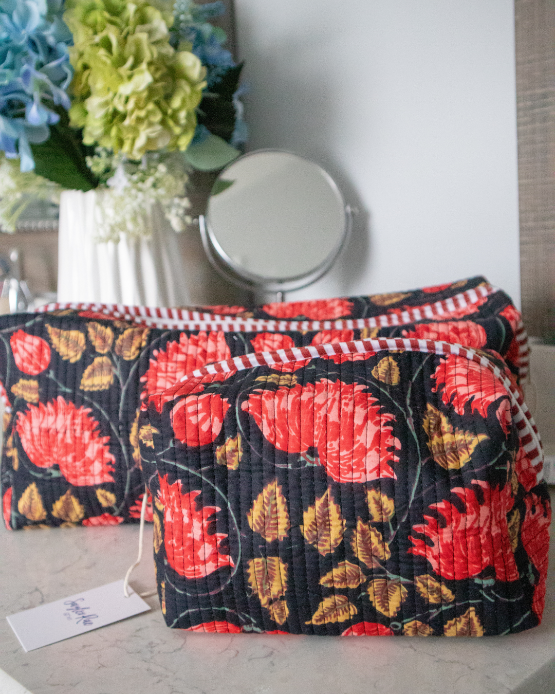 Quilted Saylor Rae Makeup Bag - Midnight Fields