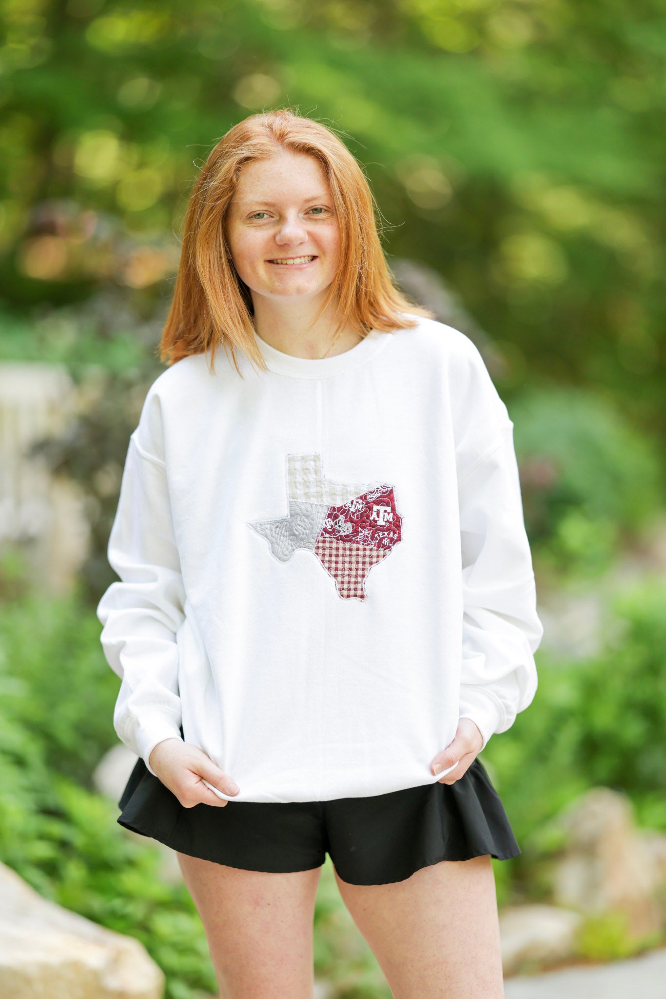 College Station Texas Quilted Patchwork Crewneck