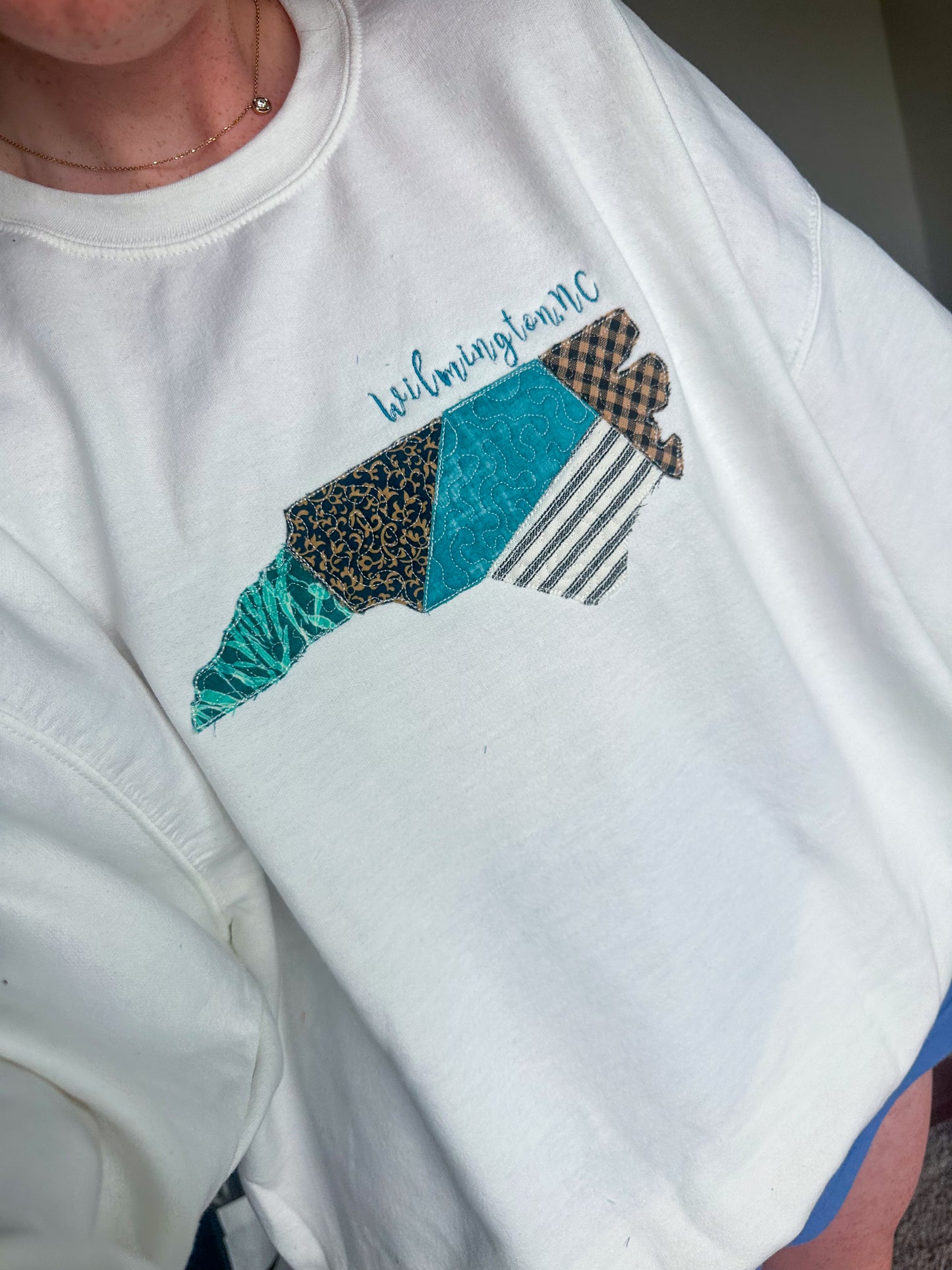 Wilmington North Carolina Patchwork Crewneck
