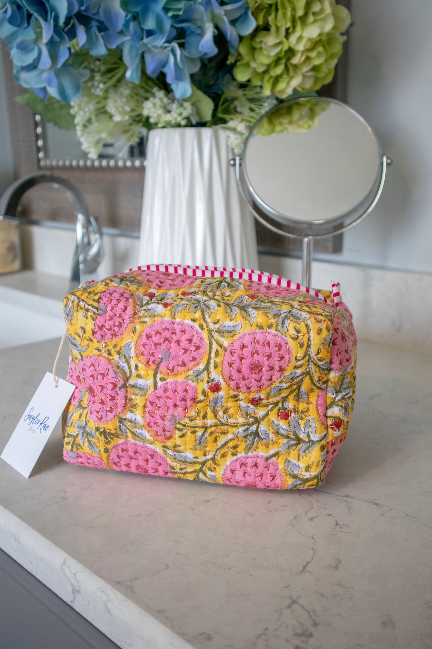 Golden Petal Makeup Bag
