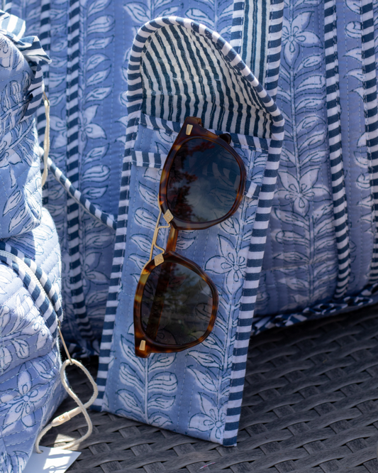 Quilted Saylor Rae Sunglass Cases - Dusty Blue