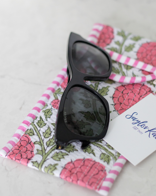 Quilted Saylor Rae Sunglass Cases - Pink & Green Florals