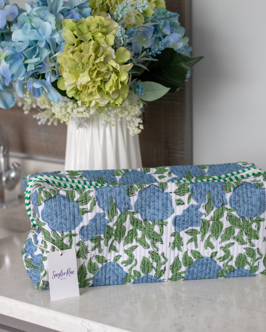 Quilted Saylor Rae Hair Tools Bag - Hydrangea Fields