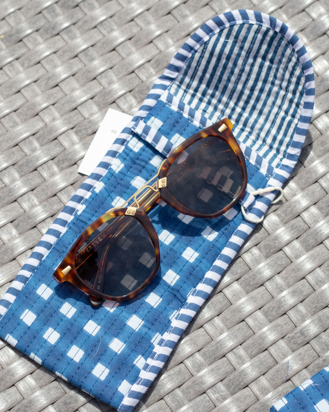 Quilted Saylor Rae Sunglass Cases - Blue Gingham