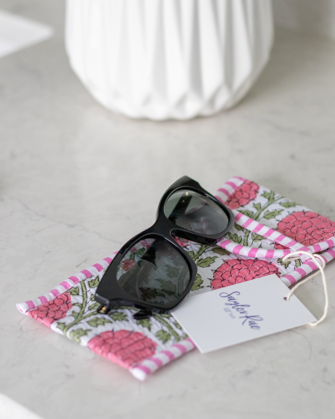 Quilted Saylor Rae Sunglass Cases - Pink & Green Florals
