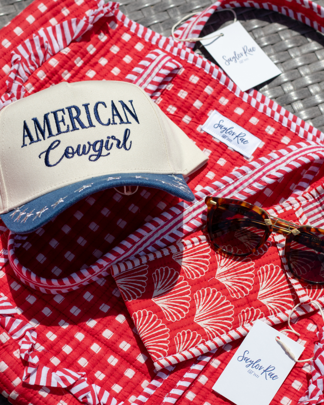 Quilted Saylor Rae Sunglass Cases - Red Shells