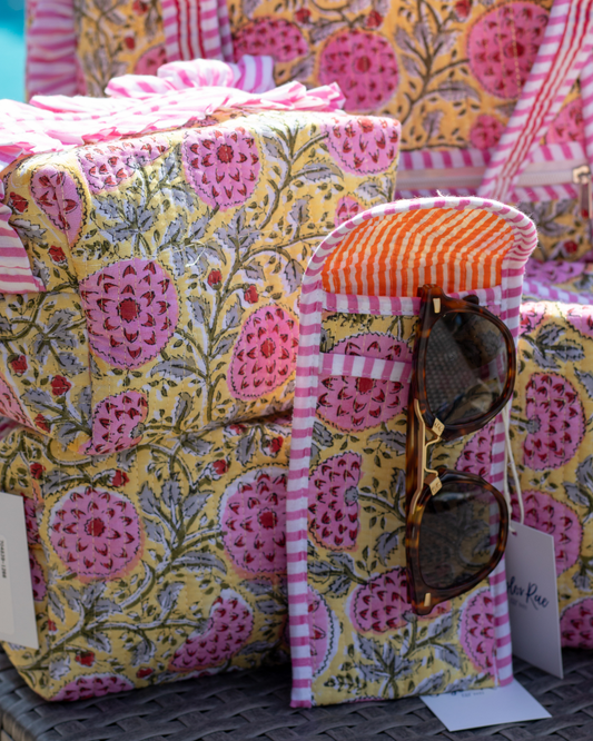 Quilted Saylor Rae Sunglass Cases - Yellow Fields