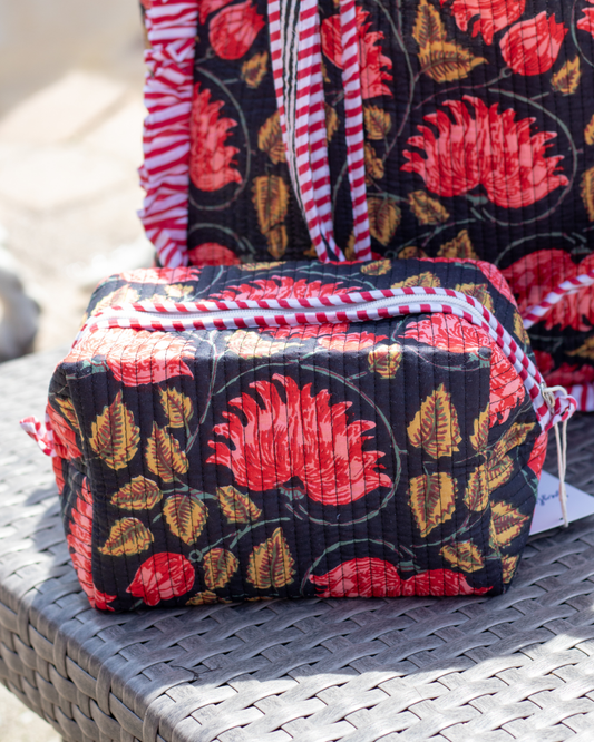 Quilted Saylor Rae Makeup Bag - Midnight Fields