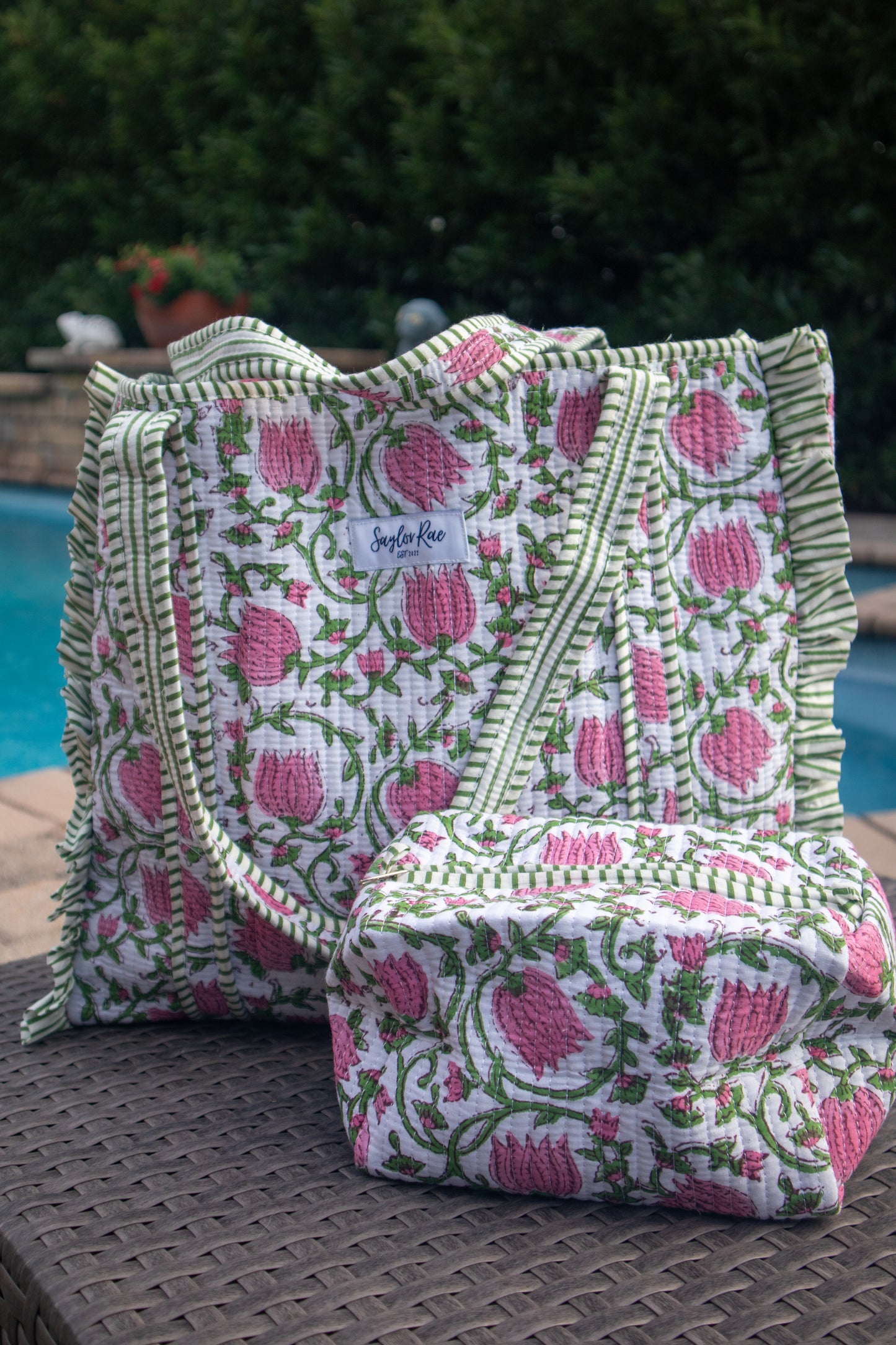 Rose Island Ruffle Tote Bag