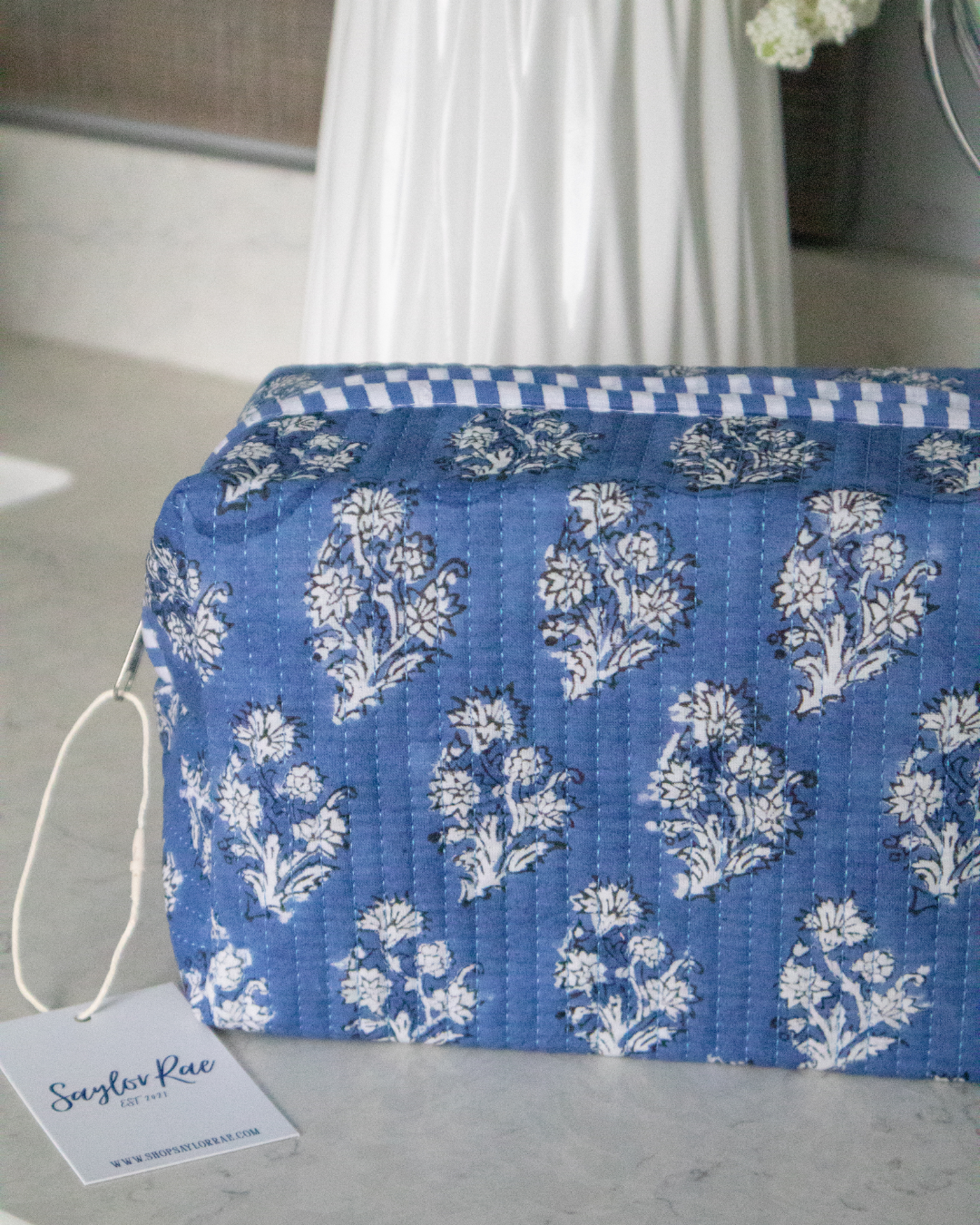 Quilted Saylor Rae Makeup Bag - Navy Fields