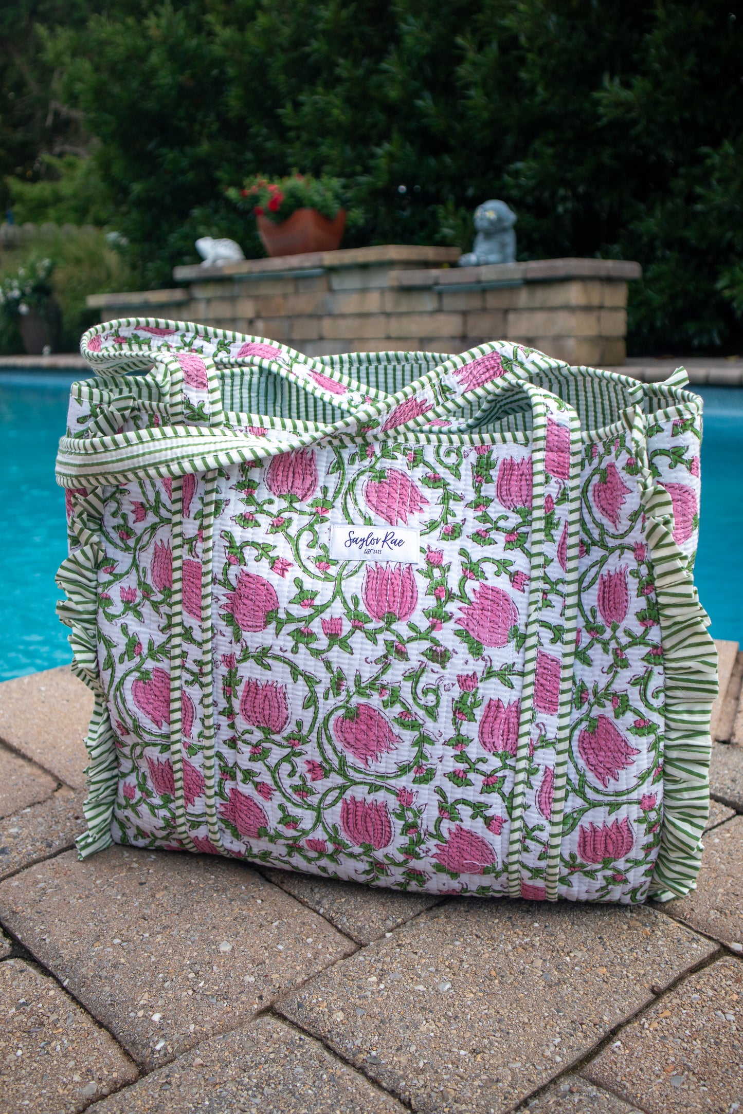 Rose Island Ruffle Tote Bag