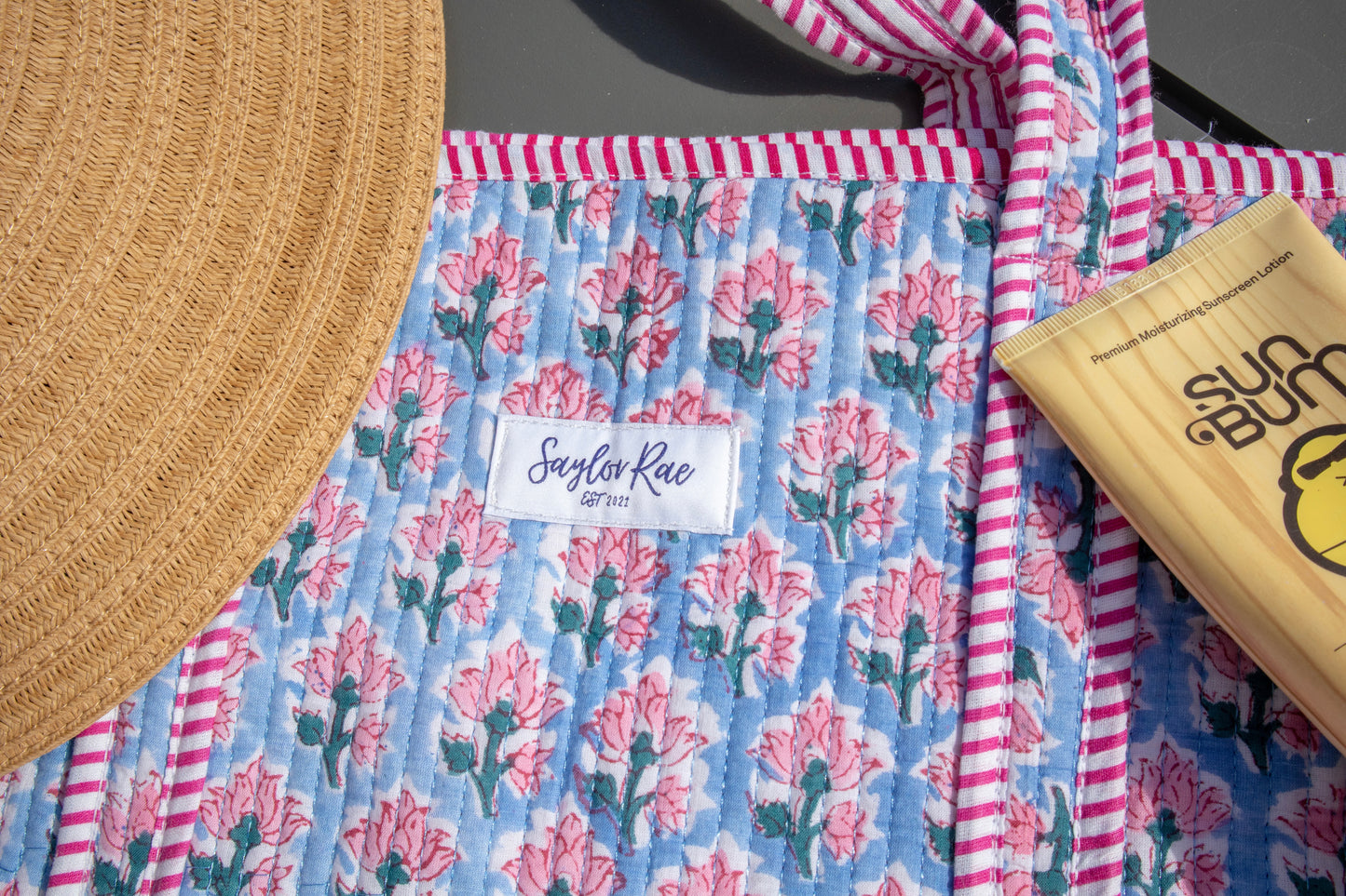 Ocean Bloom Ruffle Tote Bag