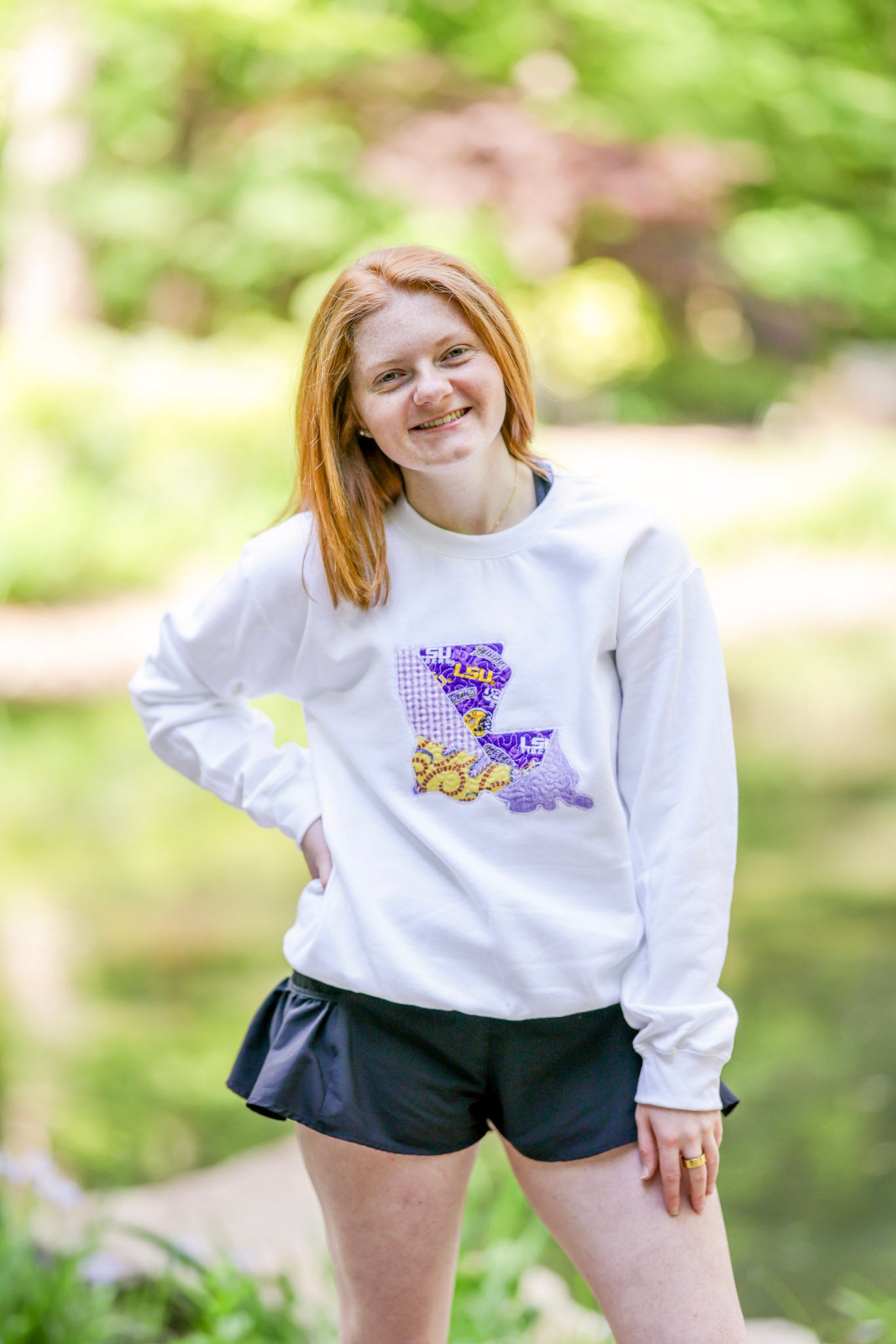 Baton Rouge Louisiana Patchwork Crewneck