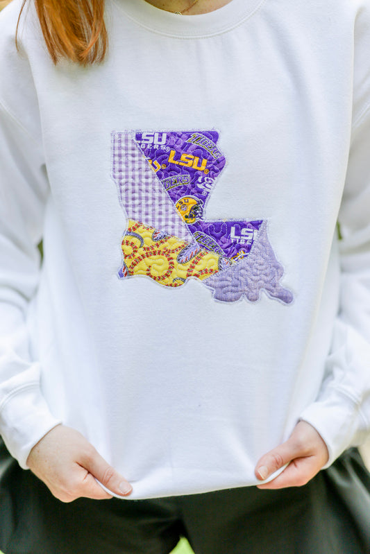 Baton Rouge Louisiana Patchwork Crewneck