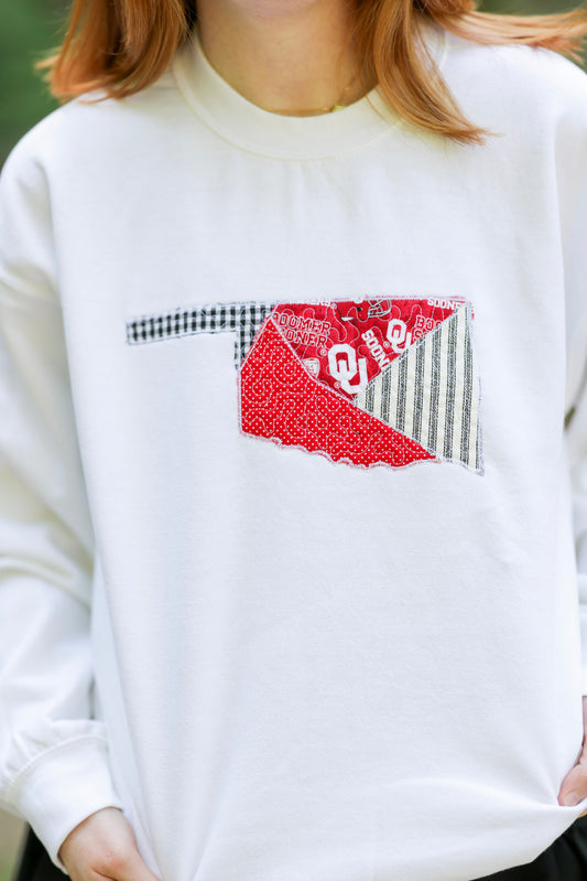 Norman Oklahoma Patchwork Crewneck