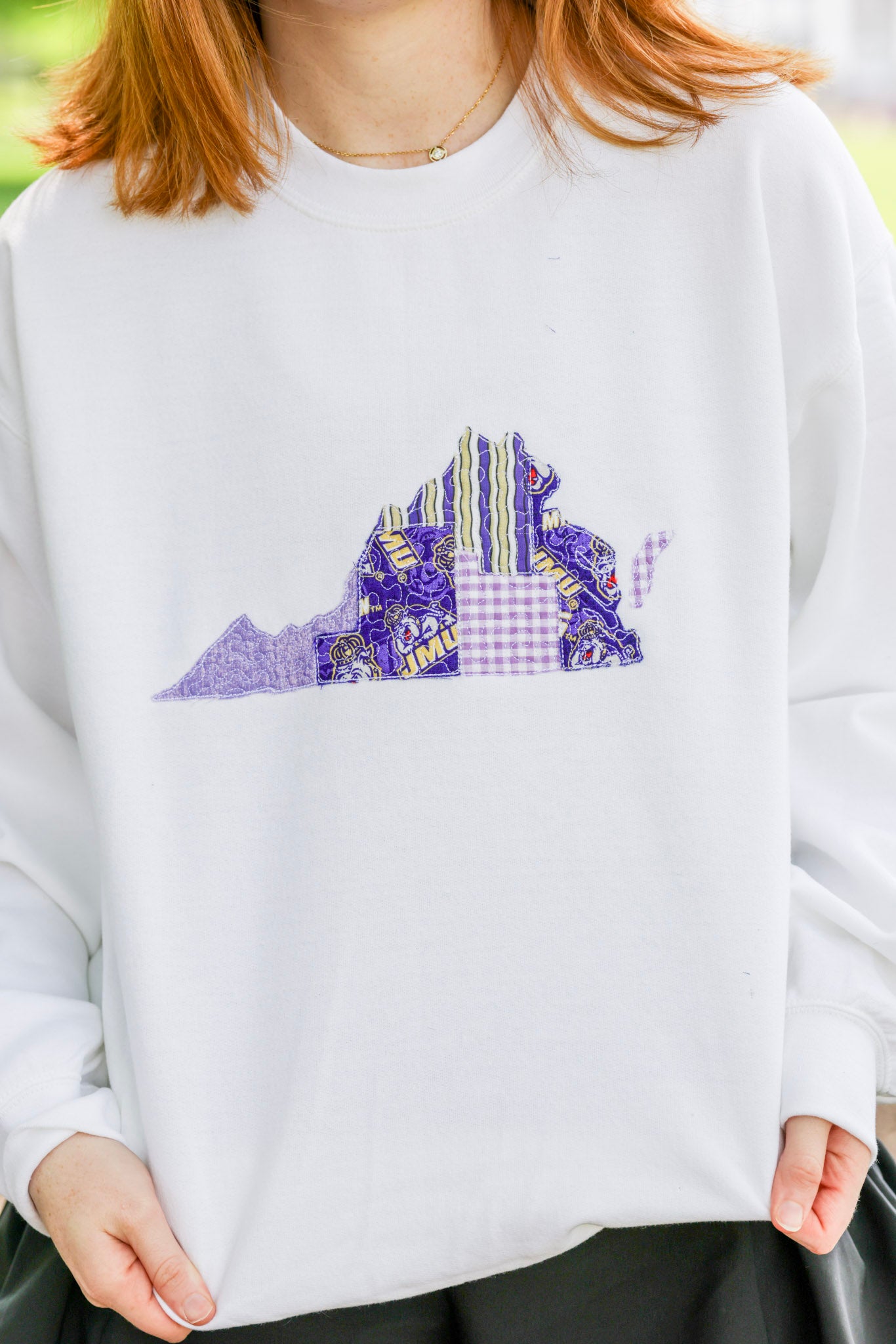 Harrisonburg Virginia Patchwork Crewneck