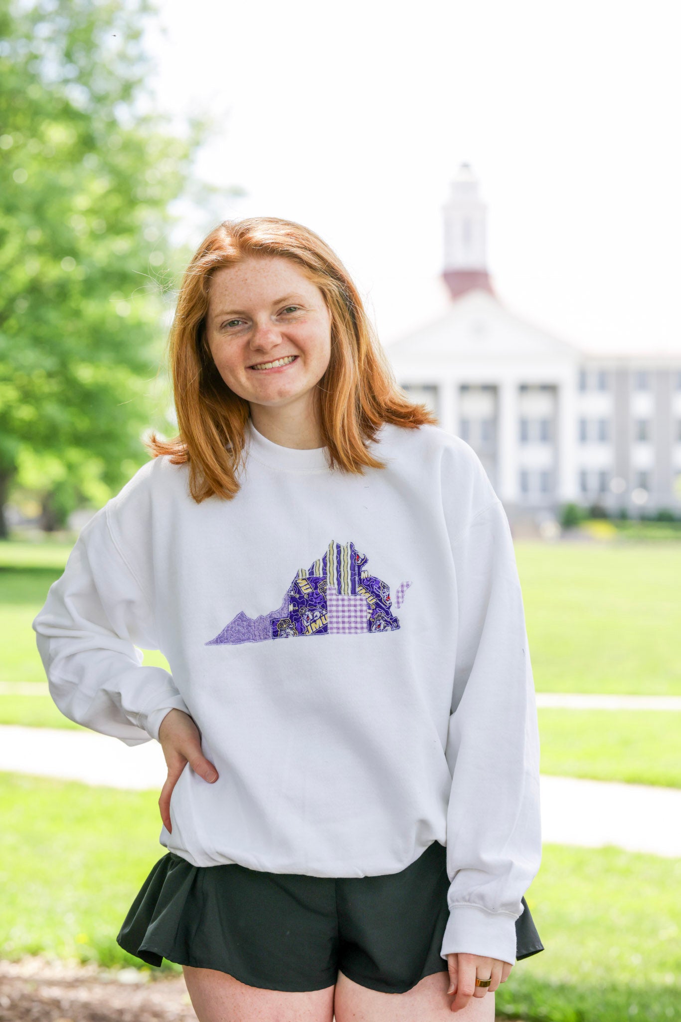 Harrisonburg Virginia Patchwork Crewneck