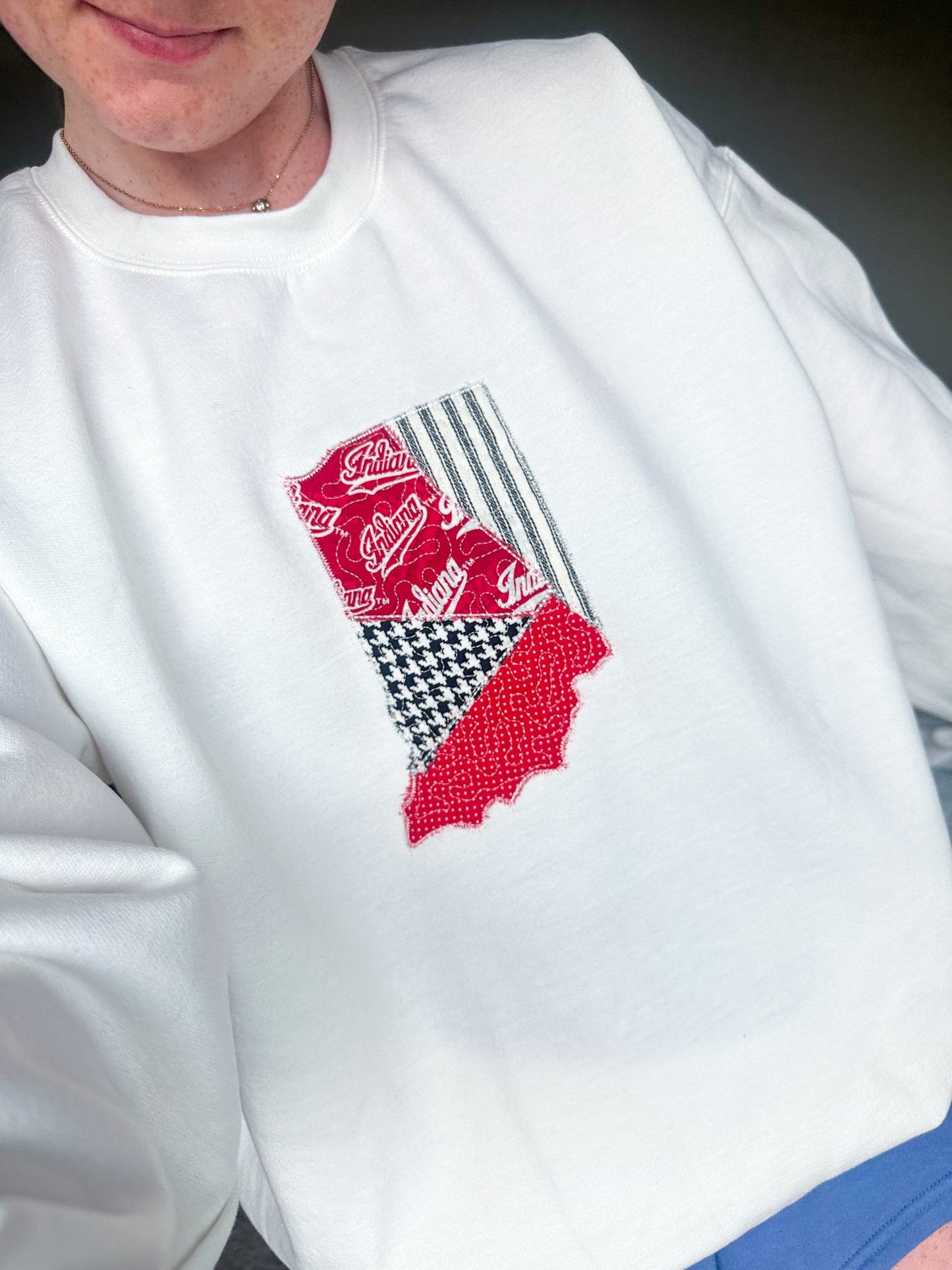 Bloomington Indiana Patchwork Crewneck
