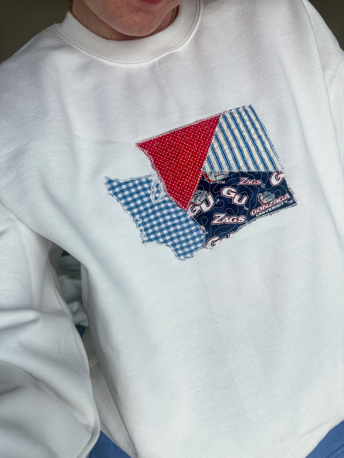 Spokane Washington Patchwork Crewneck