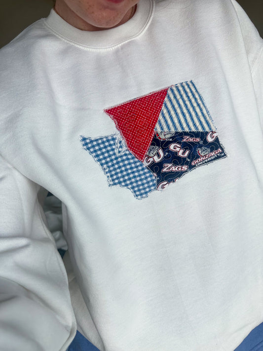 Spokane Washington Patchwork Crewneck