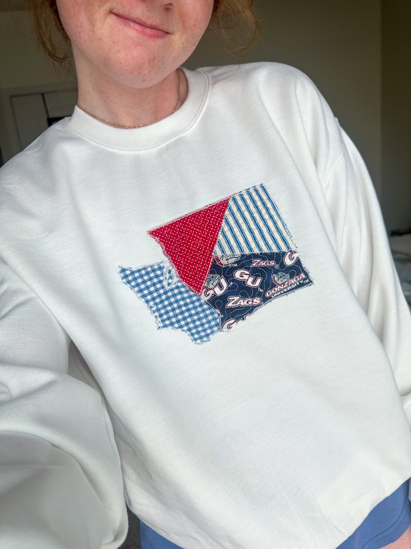 Spokane Washington Patchwork Crewneck