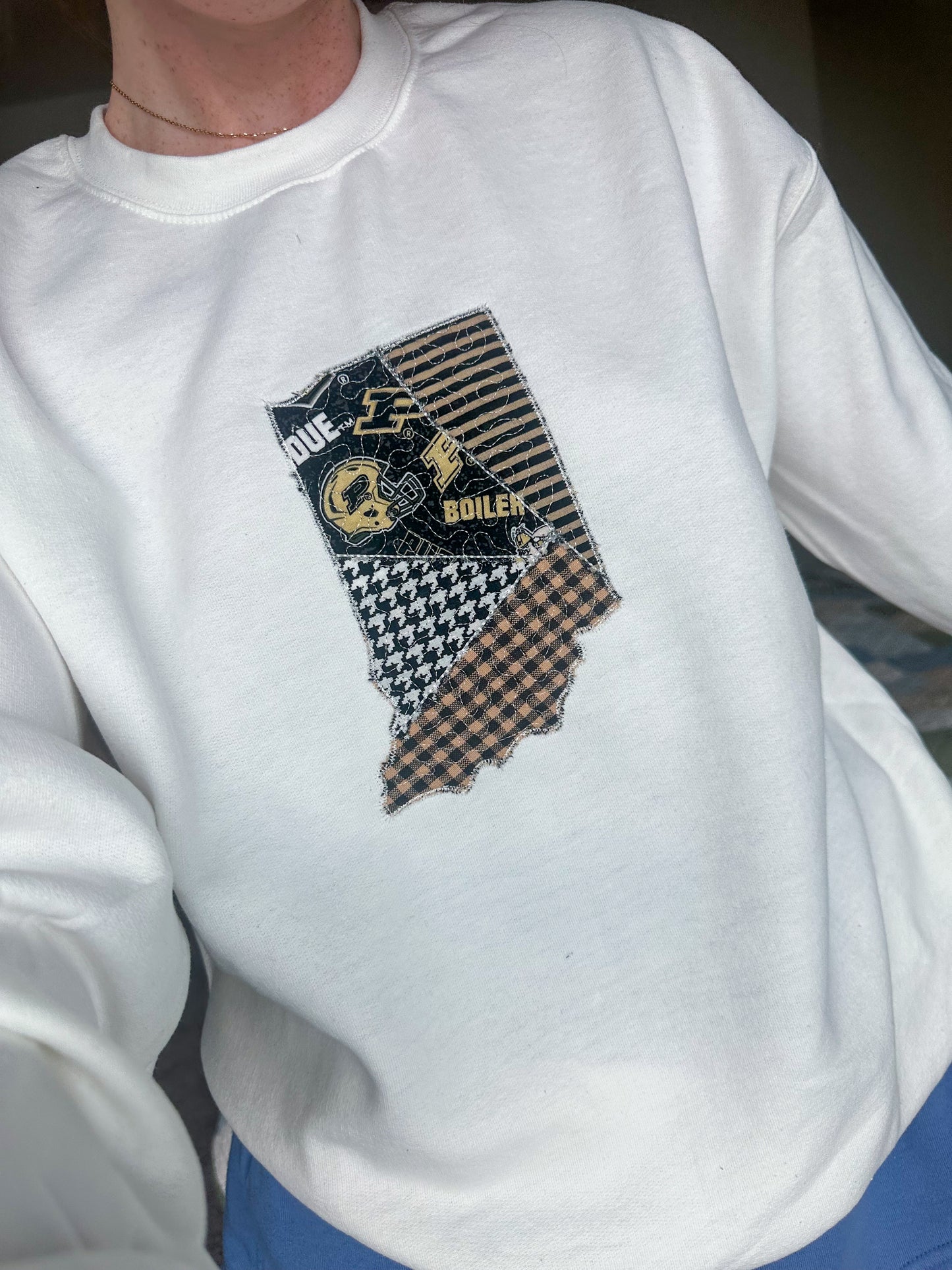 West Lafayette Indiana Patchwork Crewneck