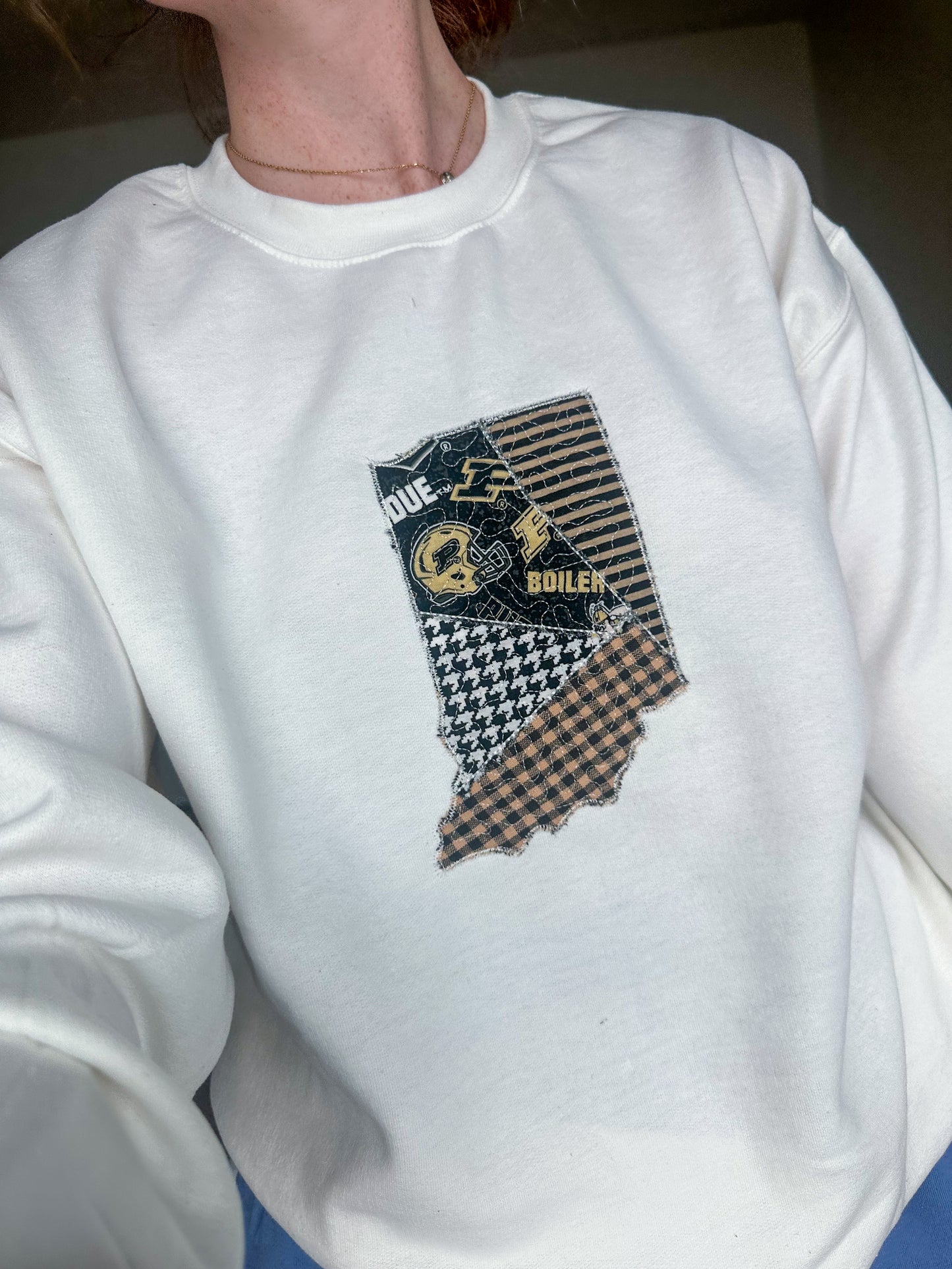 West Lafayette Indiana Patchwork Crewneck