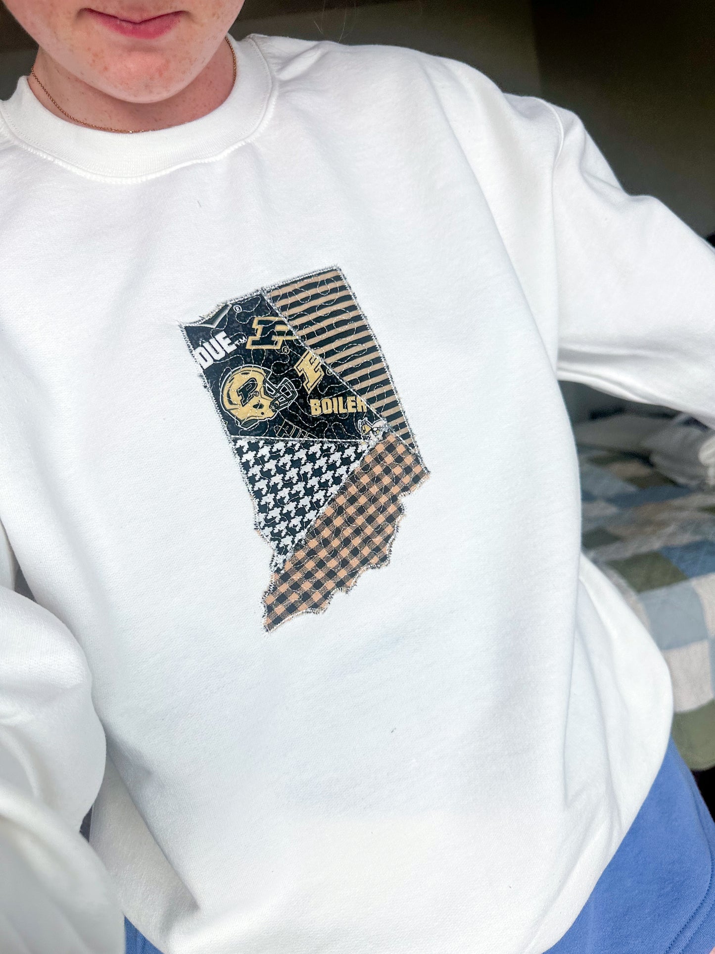 West Lafayette Indiana Patchwork Crewneck