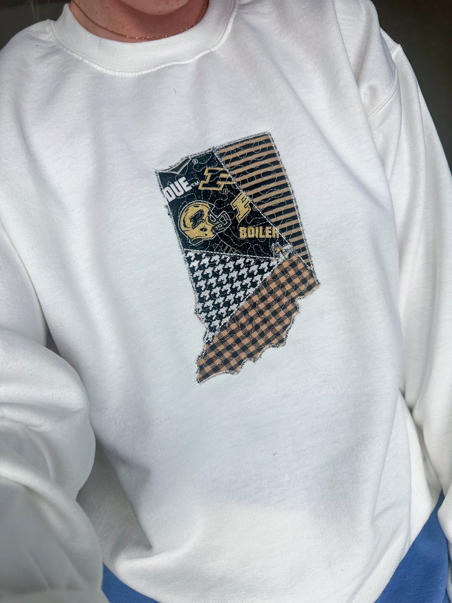 West Lafayette Indiana Patchwork Crewneck