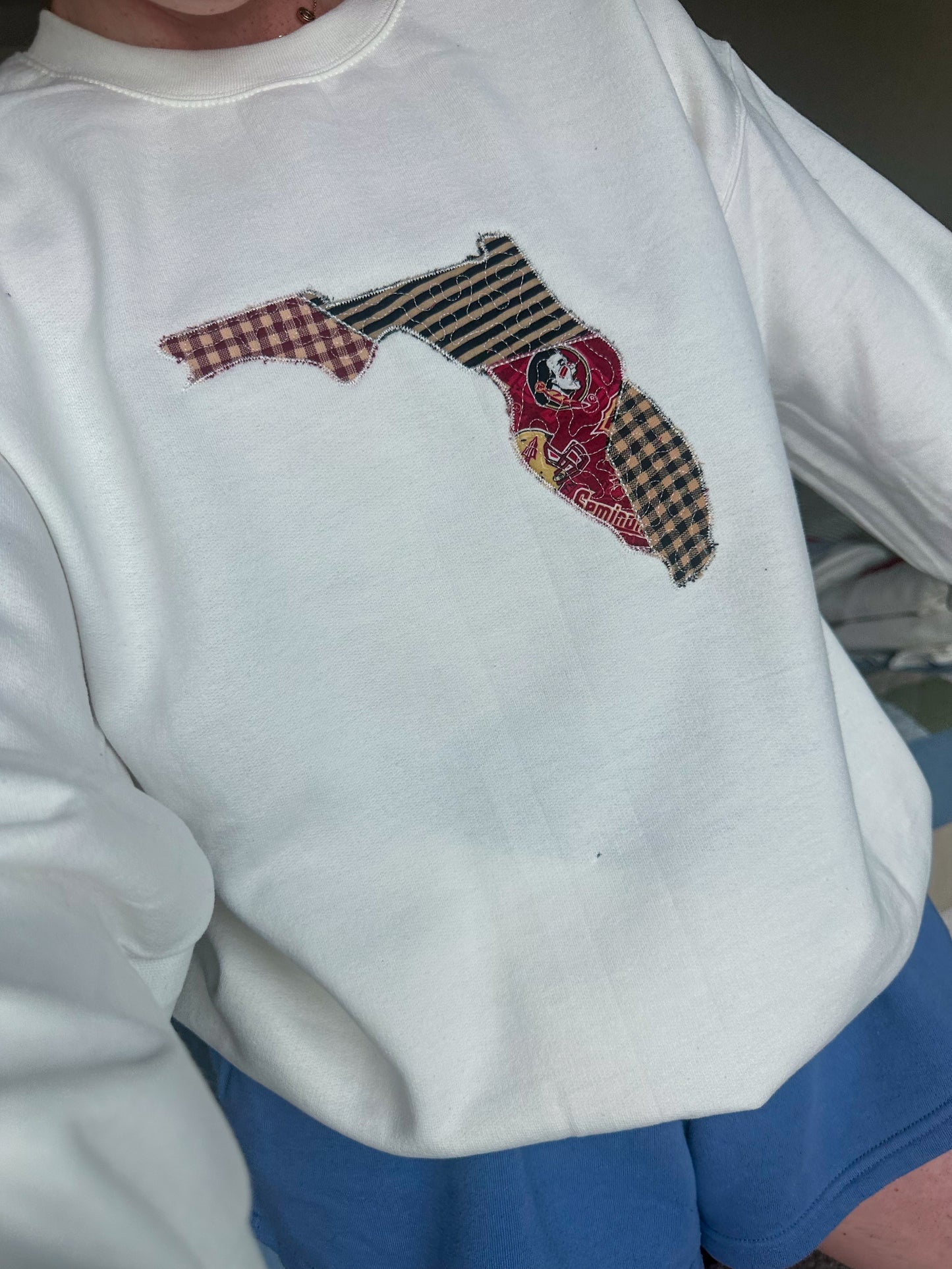 Tallahassee Florida Patchwork Crewneck