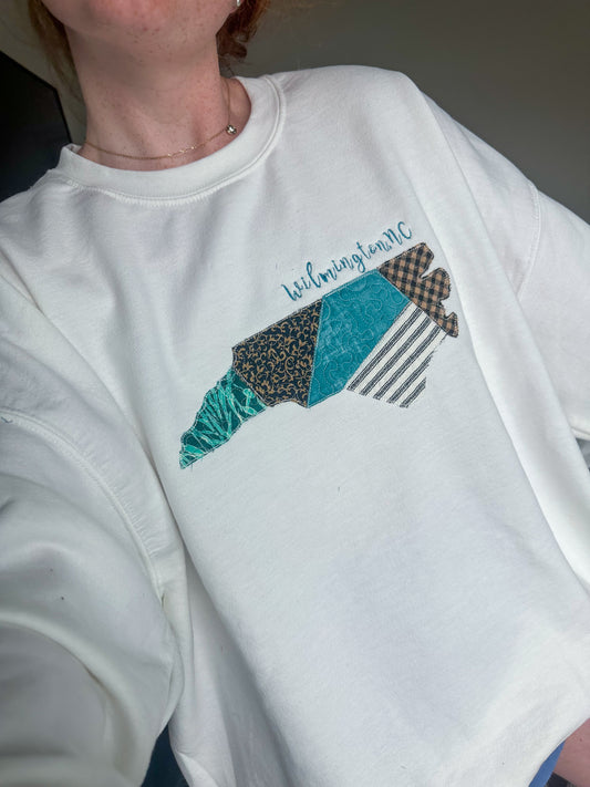 Wilmington North Carolina Patchwork Crewneck