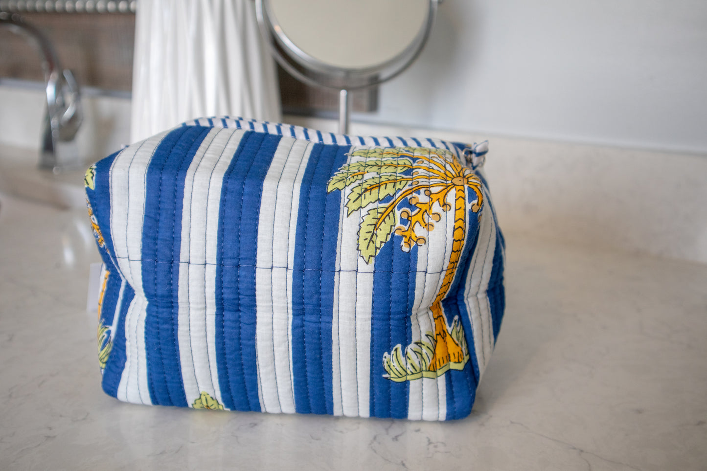 Blue Palms Makeup Bag