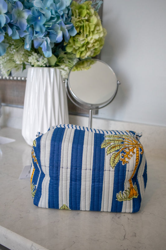 Blue Palms Makeup Bag