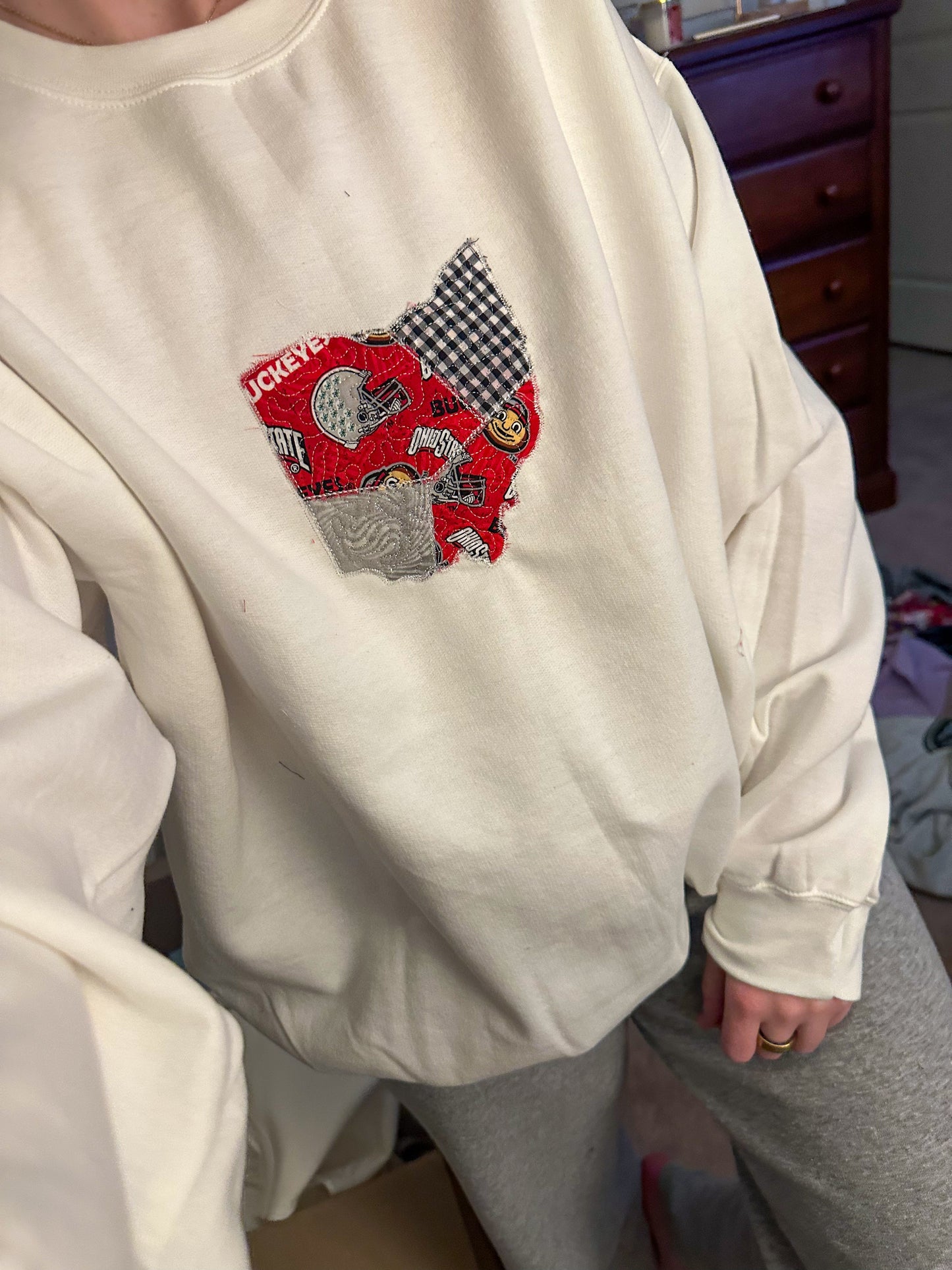 Ohio Quilted Crewneck